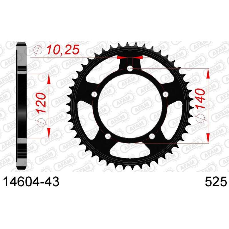 DC AFAM Couronne Inox 525 (43 dents)