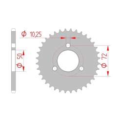 DC AFAM Couronne Aluminium 428 S/C (51 dents)