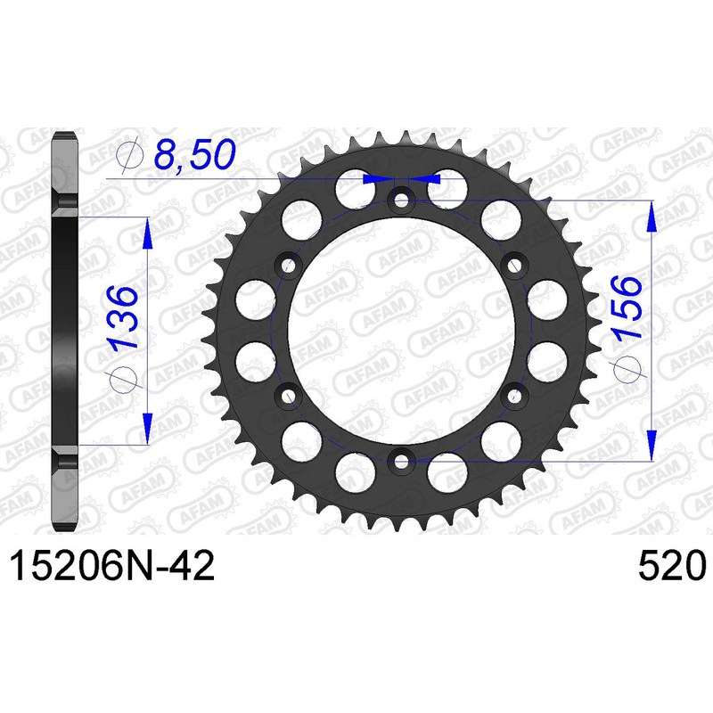 DC AFAM Couronne Aluminium 520 (42 dents)