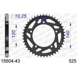 DC AFAM Couronne Aluminium 525 (43 dents)