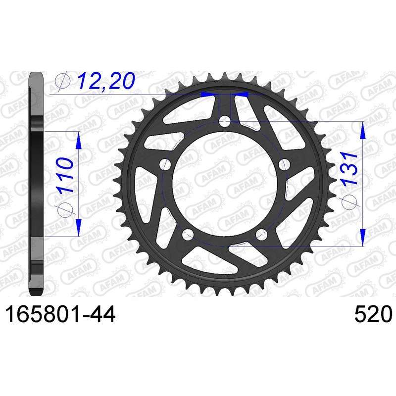DC AFAM Couronne Aluminium 520 HARD (44 dents)