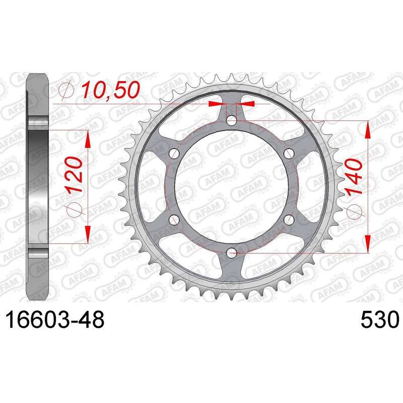 DC AFAM Couronne Inox 530 (48 dents)