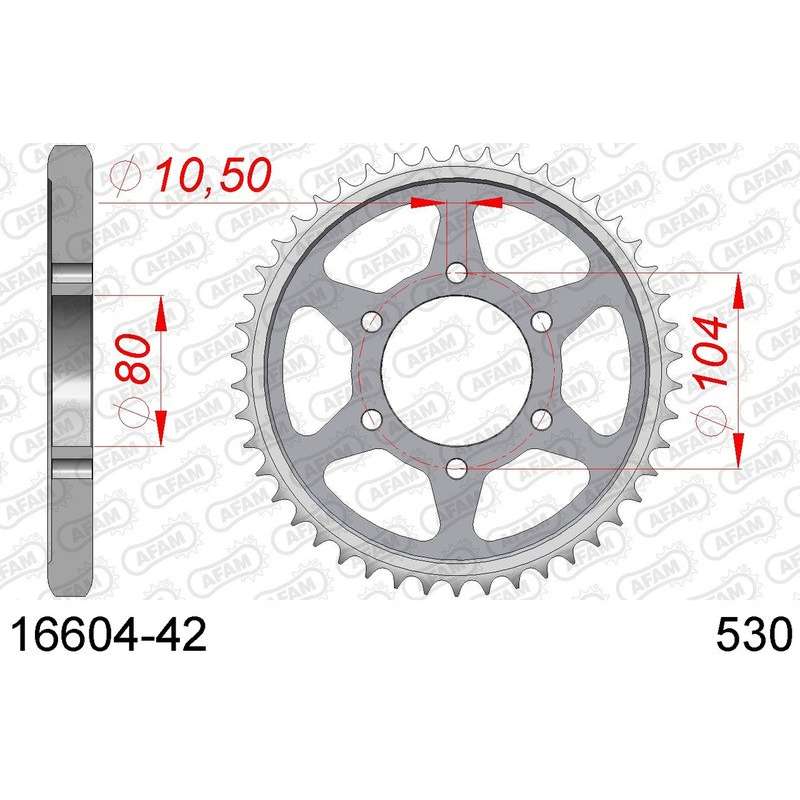 DC AFAM Couronne Inox 530 (42 dents)