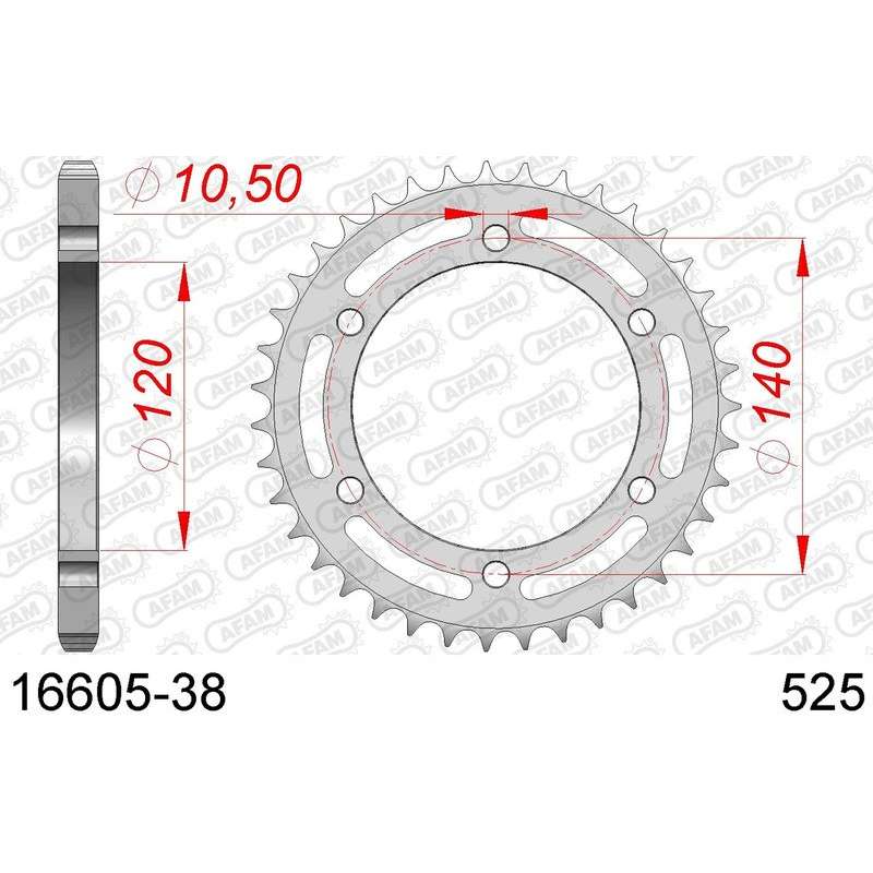 DC AFAM Couronne Inox 525 (38 dents)