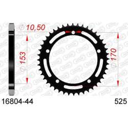 DC AFAM Couronne Inox 525 44 dents
