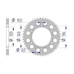 DC AFAM Couronne Aluminium 520 (40 dents)