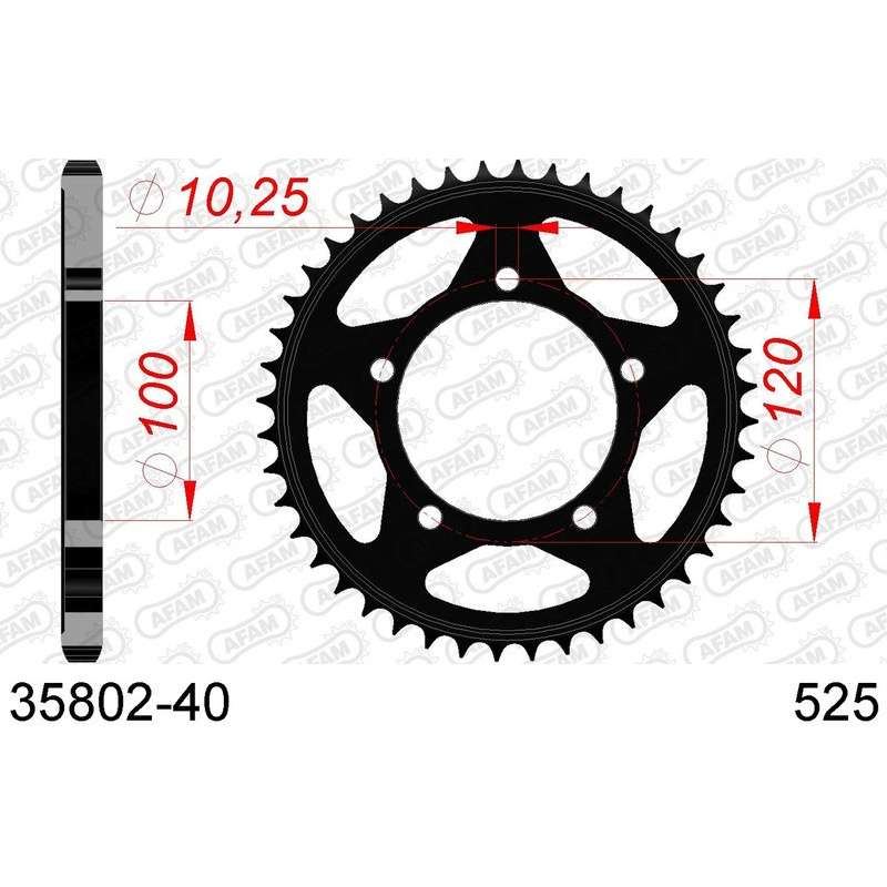 DC AFAM Couronne Inox 525 (40 dents)