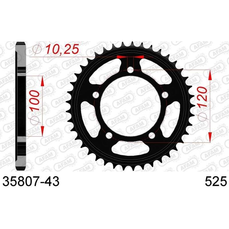 DC AFAM Couronne Inox 525 43 dents