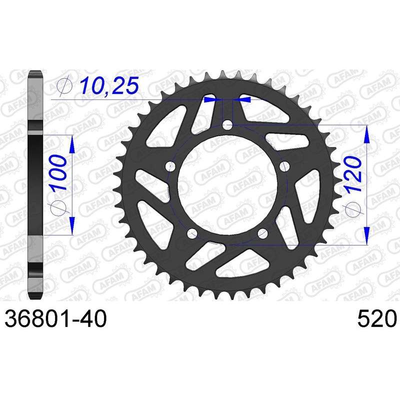 DC AFAM Couronne Aluminium 520 (40 dents)