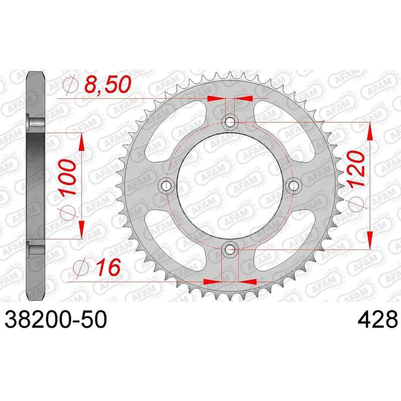 DC AFAM Couronne Inox 428 (50 dents)