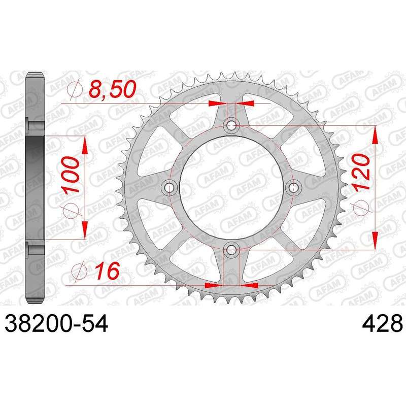 DC AFAM Couronne Inox 428 (54 dents)