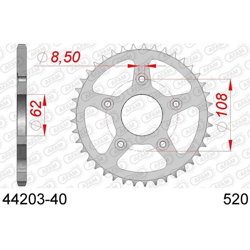 DC AFAM Couronne Inox 520 (40 dents)