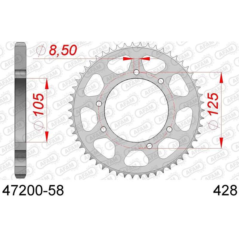 DC AFAM Couronne Inox 428 (58 dents)