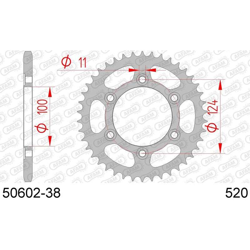 DC AFAM Couronne Inox 520 (38 dents)