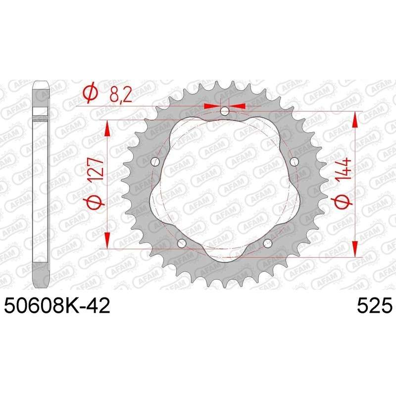 DC AFAM Kettenkranz Stahl 525 42 Zähne