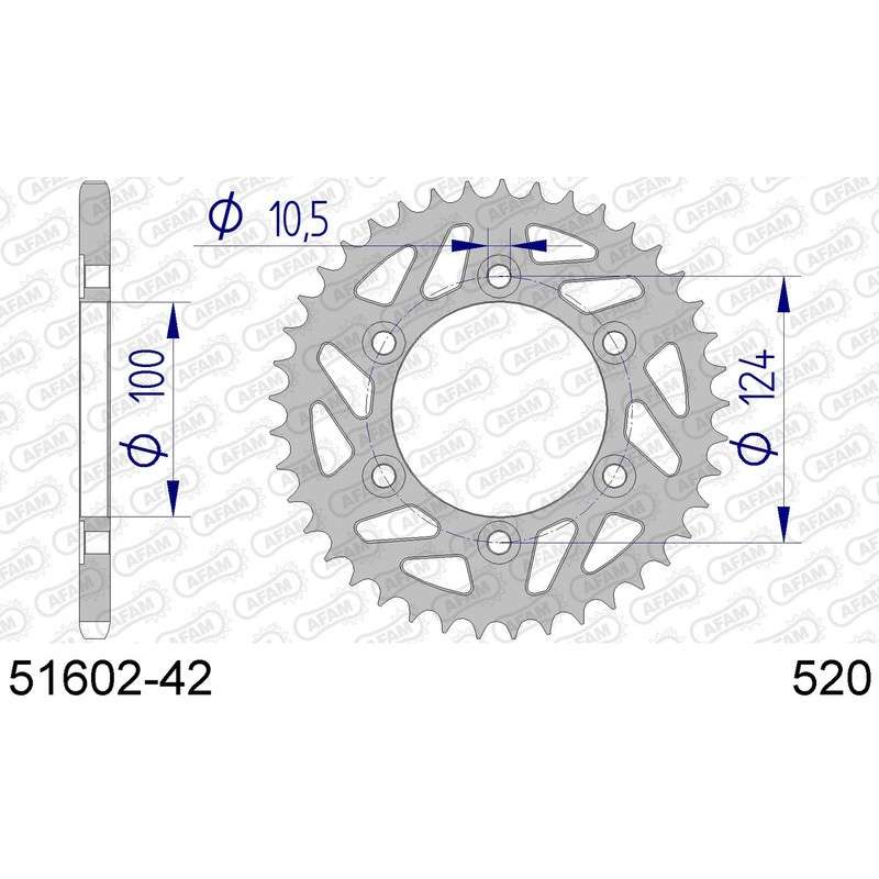 DC AFAM Couronne Aluminium 520 (42 dents)