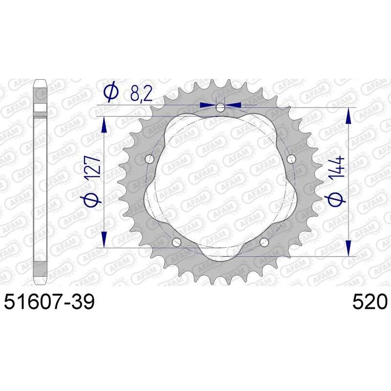 DC AFAM Couronne Aluminium 520 (39 dents)
