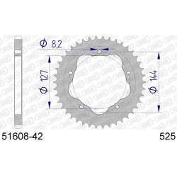 DC AFAM Couronne Aluminium 525 (42 dents)