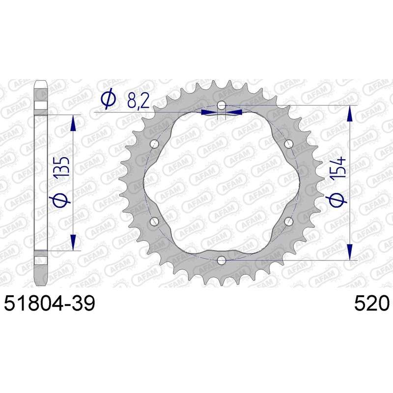DC AFAM Couronne Aluminium 520 (39 dents)