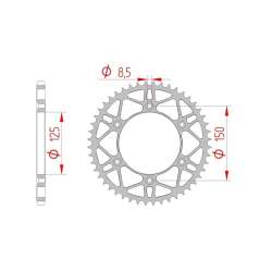 DC AFAM Couronne Inox 520 (40 dents)