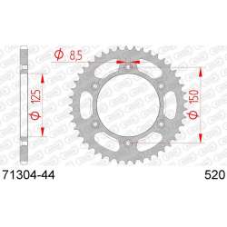 DC AFAM Couronne Inox 520 (44 dents)