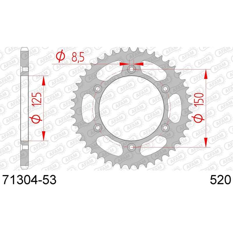 DC AFAM Couronne Inox 520 (53 dents)