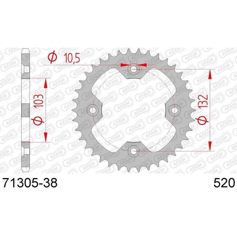 DC AFAM Couronne Inox 520 (38 dents)