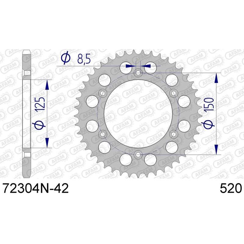 DC AFAM Couronne Aluminium 520 (42 dents)