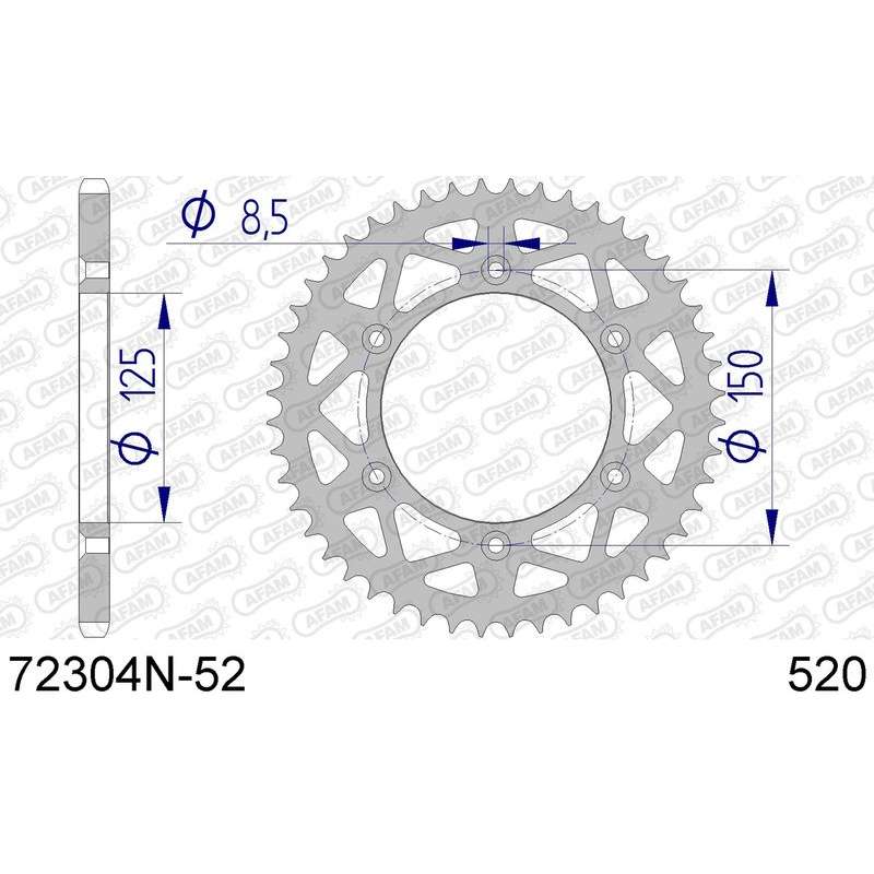 DC AFAM Couronne Aluminium 520 (52 dents)