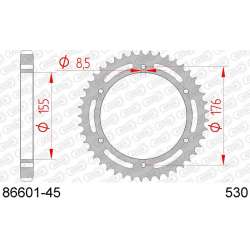 DC AFAM Couronne Inox 530 (45 dents)