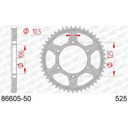DC AFAM Couronne Inox 525 (50 dents)