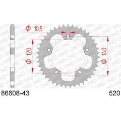 DC AFAM Kettenkranz Stahl 520 43 Zähne