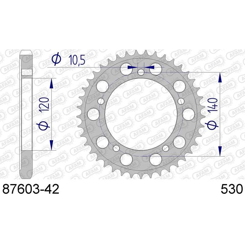 DC AFAM Couronne Aluminium 530 (42 dents)