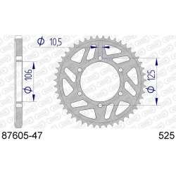 DC AFAM Couronne Aluminium 525 (47 dents)