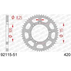 DC AFAM Couronne Inox 420 (51 dents)