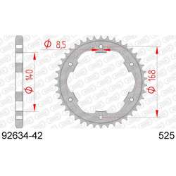 DC AFAM Couronne Inox 525 (42 dents)