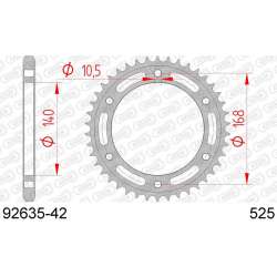 DC AFAM Couronne Inox 525 (42 dents)