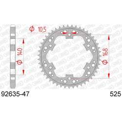 DC AFAM Couronne Inox 525 (47 dents)
