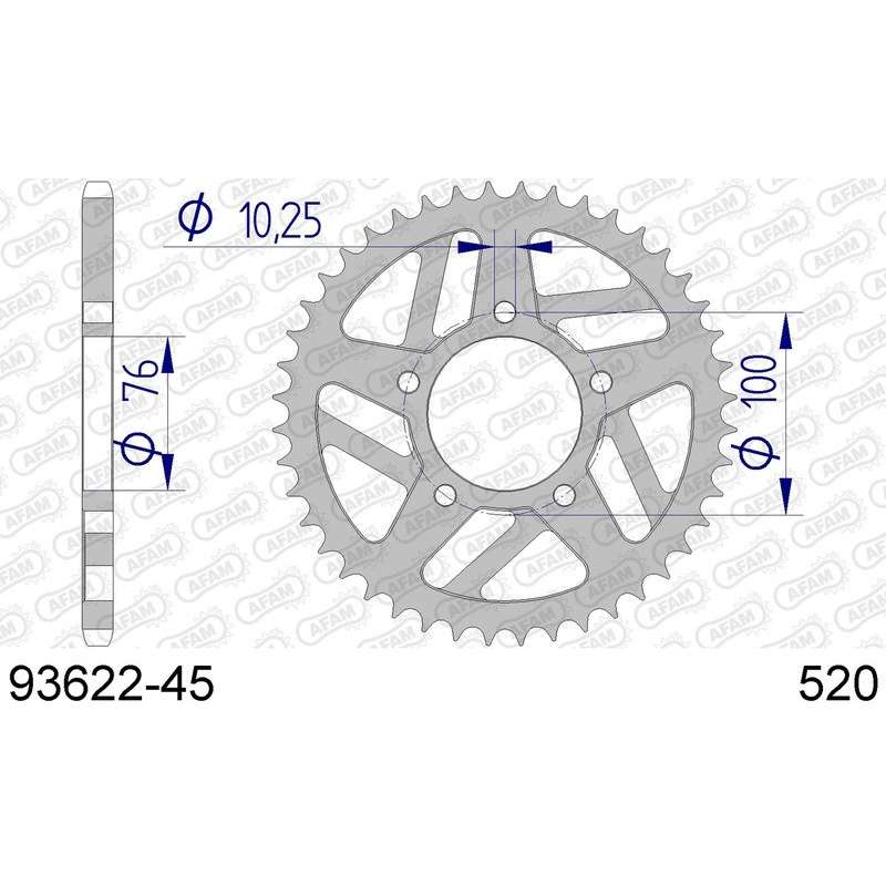 DC AFAM Couronne Aluminium 520 (45 dents)