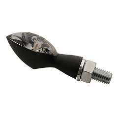 Highsider LED-Blinker PEN HEAD schwarz, getöntes Glas, kurzer Stiel