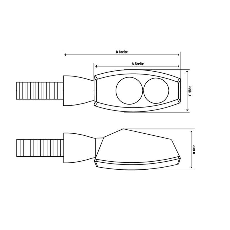 SHIN YO Clignotants mini Arrow, noir, court