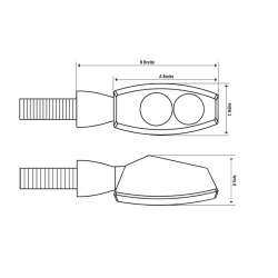 SHIN YO Clignotants LED avec feux de position Shorty Fin
