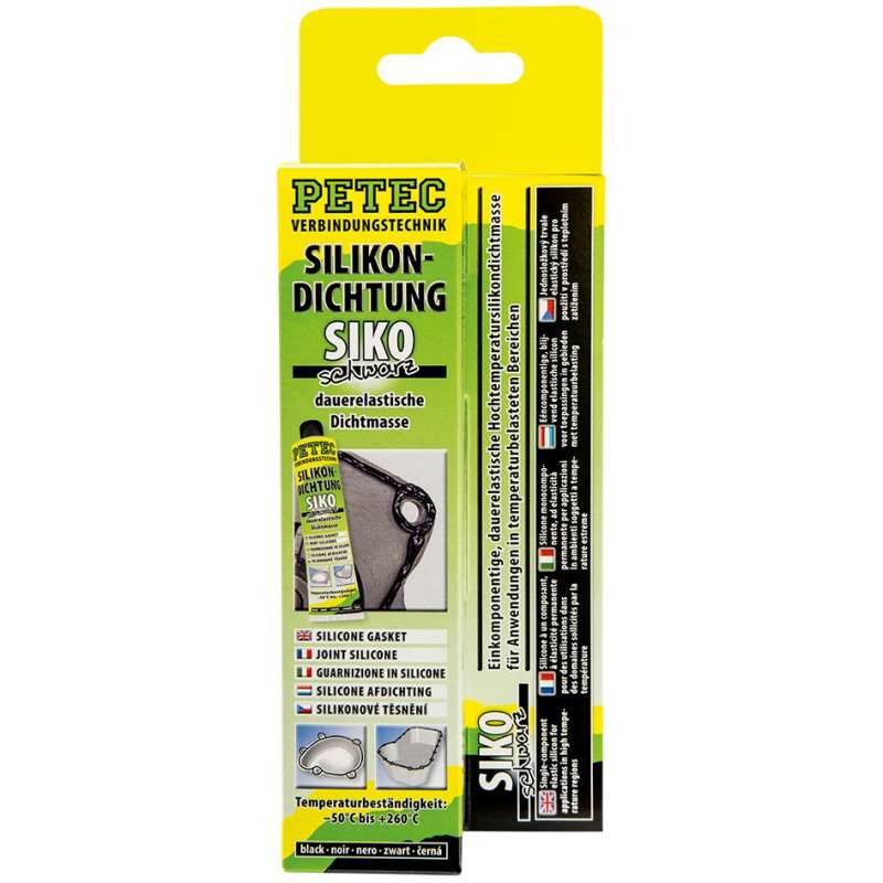 PETEC Hochtemperatur Silikondichtung schwarz 70ml