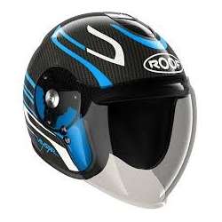 Casque jet VOYAGER CARBON ARROW Bleu-Blanc nacré