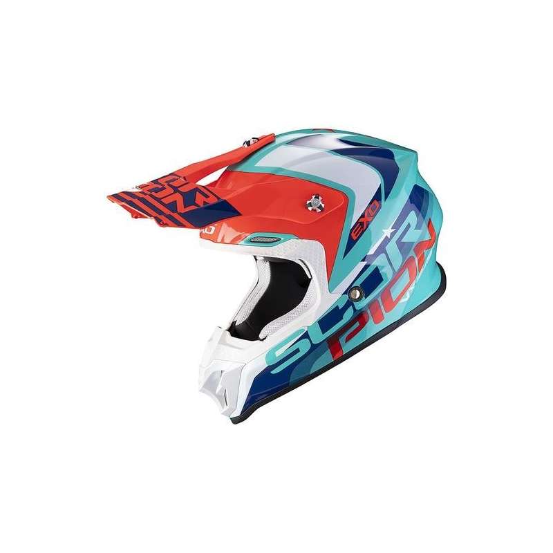 Casque Cross Scorpion VX-16 AIR NATION Green-Blue-Red