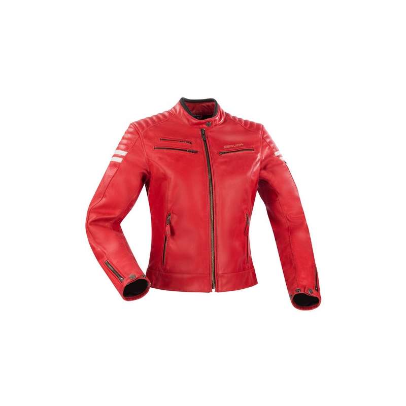 Segura Lederjacke Lady Funky - Rot, Weiss