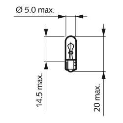 PHILIPS LAMPES WEDGE BASE W2,3W 12V 2,3W