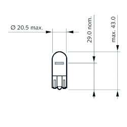LAMPES WEDGE BASE W21W 12V 21W