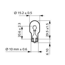 PHILIPS LAMPES WEDGE BASE W16W 12V 16W