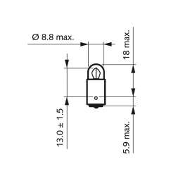 PHILIPS AMPOULE T3W 12V 3W